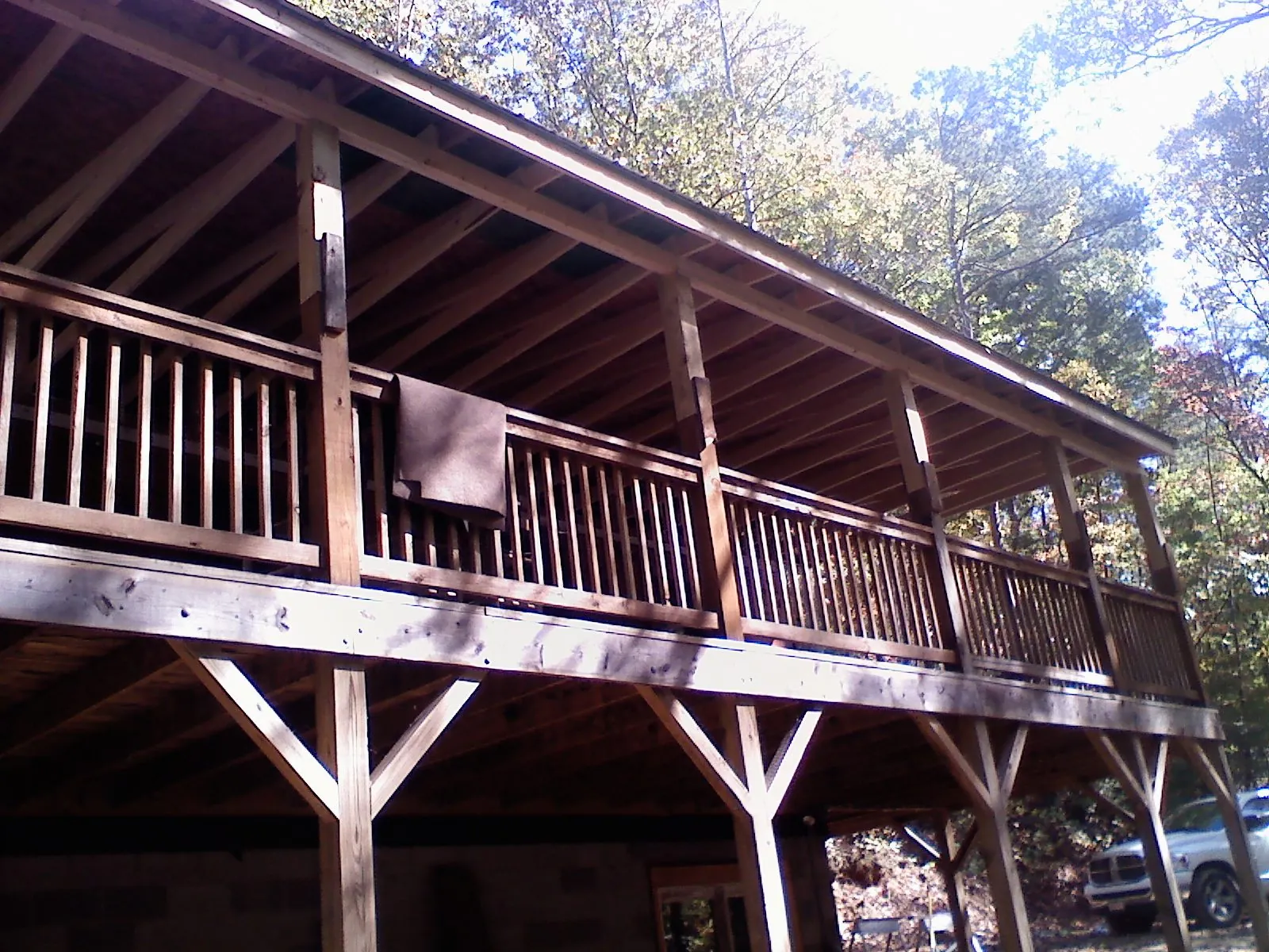 Timber framing under a new elevated porch and deck — Roof Leak Repair in Schenley by Roofing Brothers